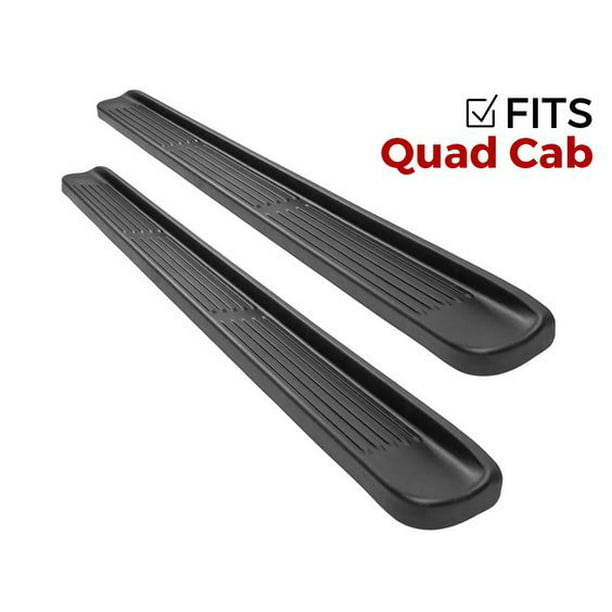 Fits 2007-2015 Chevy Silverado Extended Cab Black 4" Curved Running Boards 